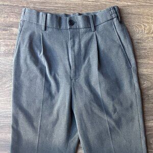 uniqlo mens pleated smart ankle pants, dark gray, small
